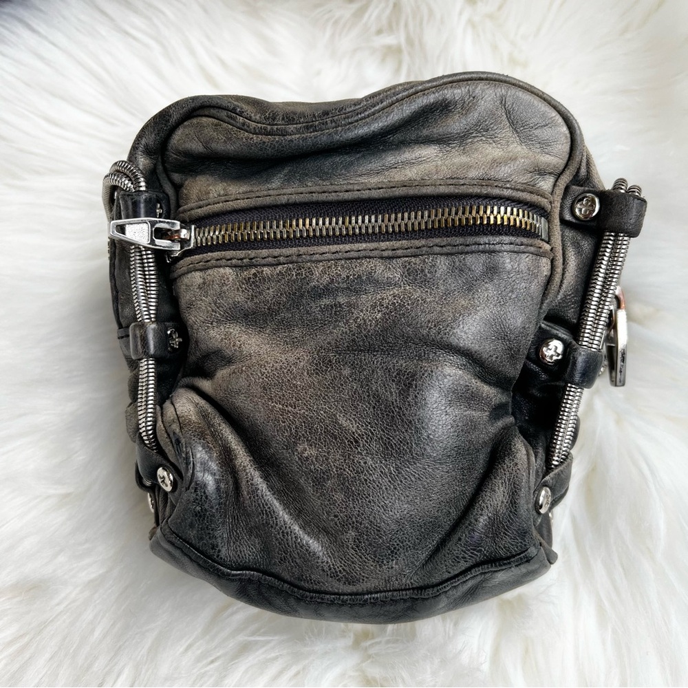 Alexander Wang Crossbody Bag Leather Distressed Grunge Rock - Picture 13 of 15